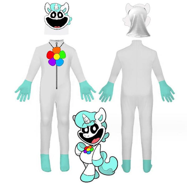 Lasten Poppy Playtime -asu haalari Cosplay Body Puku Pojat Lastenpäivän naamiaiset Azure blue 110cm