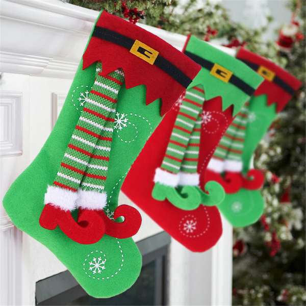 Julestrømper til å henge på juletreet for hjemmefamilieornamenter Deco A