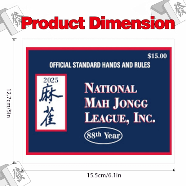 4 stk. Mahjong Scorecard Regler Kort Mahjong Instruksjoner Standard Hånd 4PCS