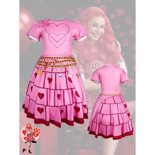 Barnflickor Rise Röd Bridget Cosplay Kostym Prinsessklänning Halloween Festkläder Gåvor 130cm