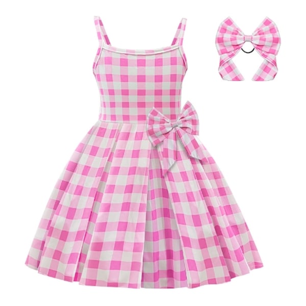 Girls Pink Costume Dress Movie Cosplay Dress Up Kids Xmas Party C 120cm