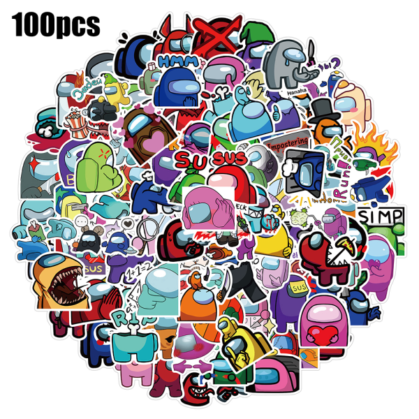 100st Cartoon Among Us Klistermärken Set Game Sticker Phone