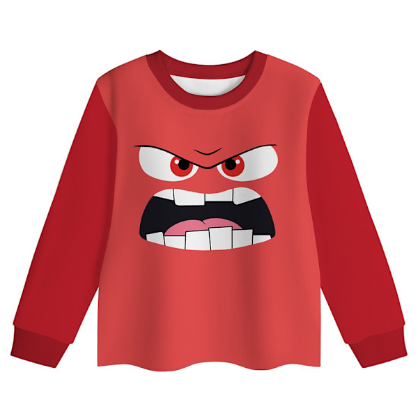 Barn Cartoon Inside Out 2 Långärmad Toppar Byxor Pyjamas Pjs Set Sovkläder Nattkläder Present 120cm