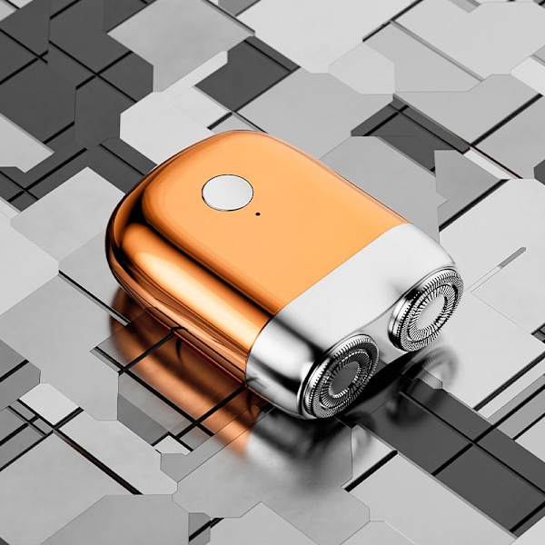 Kaksipäinen sähköparranajokone, kaksipäinen parranajokone, 2025 päivitetty taskukokoinen parranajokone USB Mini parranajokone, pestävä kaksipäinen parranajokone, ladattava vedenpitävä Orange