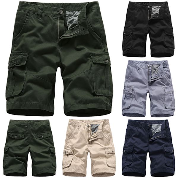 Sommar Herr Casual Solid Färg Lös Cargo khaki 38