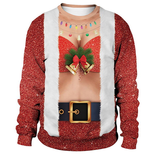 Jule Kvinder 3D Printet T-shirt Pullover Sport Fritid Gave D 2XL