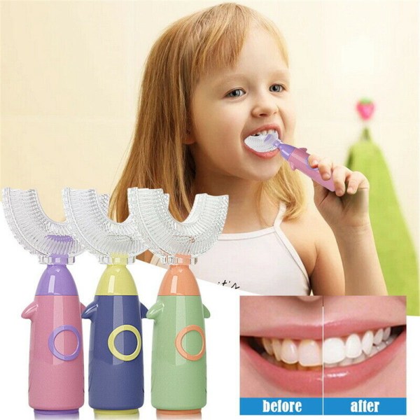 U-formad tandborste för barn för 360° grundlig rengöring Bule S c0a8 | Bule  | S | Fyndiq