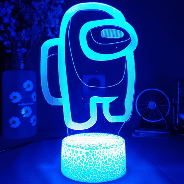 Among Us Night Light 7-färgs 3D LED-lampa Presenter för barn
