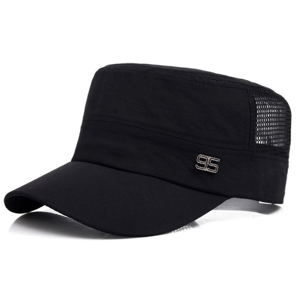 Snapback Mesh Cap Enkelt Vintage Flat Peak Basebollkepsar Herrhatt black