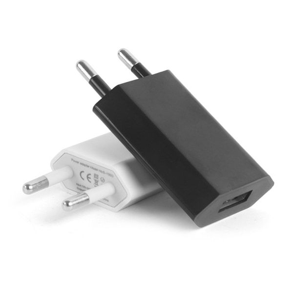 USB väggladdare, USB power från 230v till 5v USB typ A Ho 1a, 5w kompatibel med Iphone Black