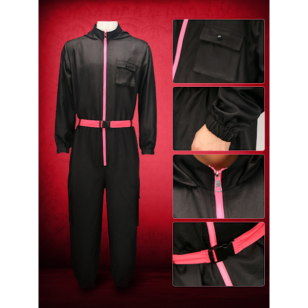 Squid Game 2 Uniform Svart Jumpsuit - Squid Game 2 Långärmad Jumpsuit Kläder - Squid Game 2 Uniform Svart Jumpsuit 3XL