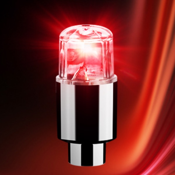 LED-hjuldäck Däckventilkåpor Neonljuslampa för cykel Red