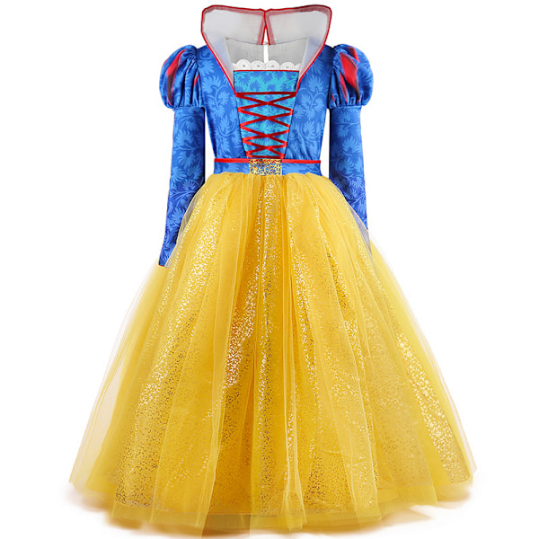 Snövit Klänning Barn Cosplay Flicka Prinsessklänning Tecknad Prinsessa Snövit Halloween Party Kostym 130cm