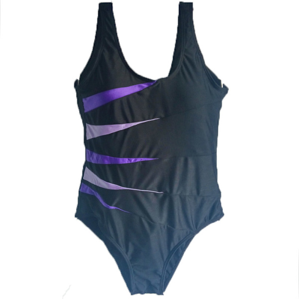 Plus Size Dam Push-up Bikini Set En-delad Baddräkt Strand purple 3XL