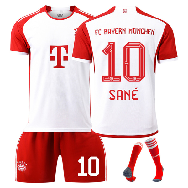 2324 Bayern München Hemma Fotbollströja Nr 10 Sane Tröjasett Tröjor Kläder, för Barnfans Present 18