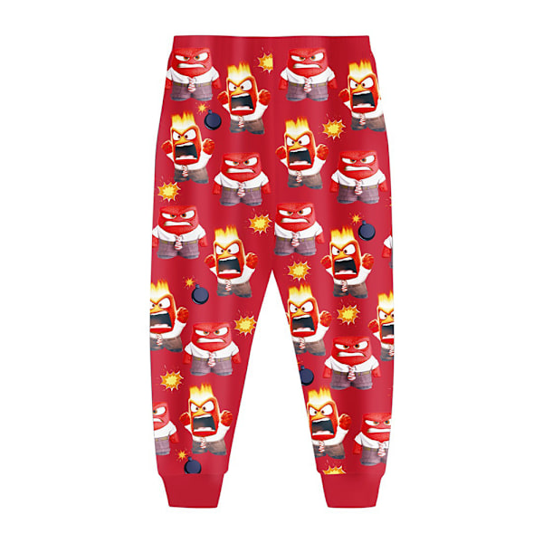 Barn Cartoon Inside Out 2 Långärmad Toppar Byxor Pyjamas Pjs Set Sovkläder Nattkläder Present 120cm