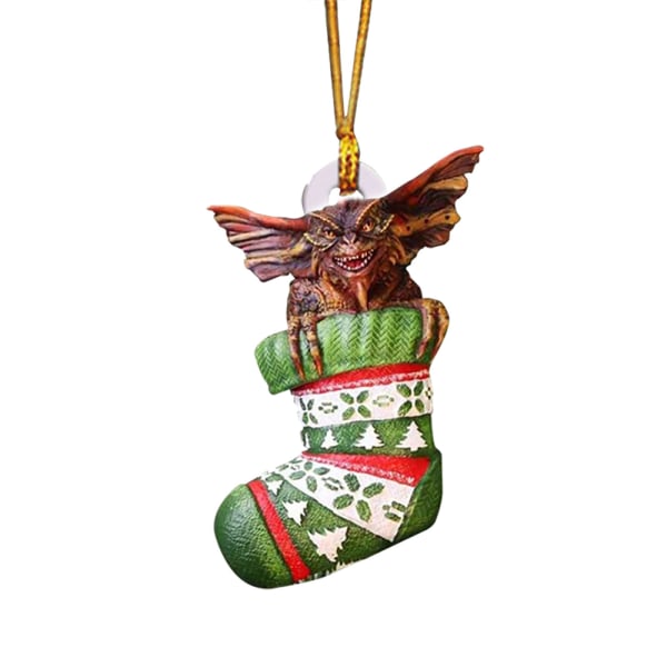 Julgranspynt med LED-ljus, tomteluva, hängande figurin B