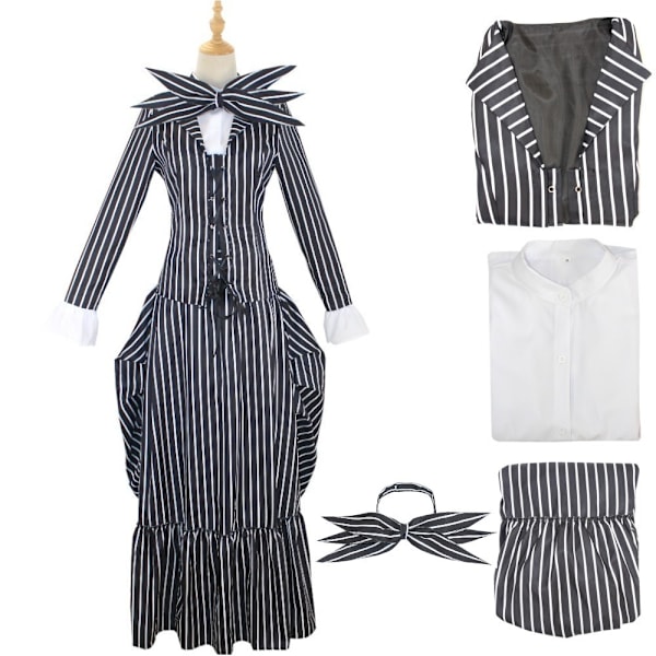 Jack Skellington -asu Painajainen ennen joulua Cosplay Sally -asu Halloween aikuisille miehille ja naisille M