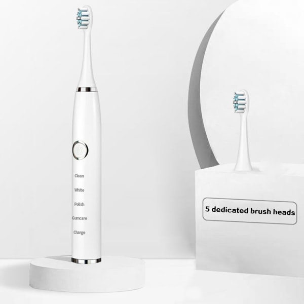 Elektriska tandborstar för vuxna Whiten Tandborste IPX7 Vattentät White