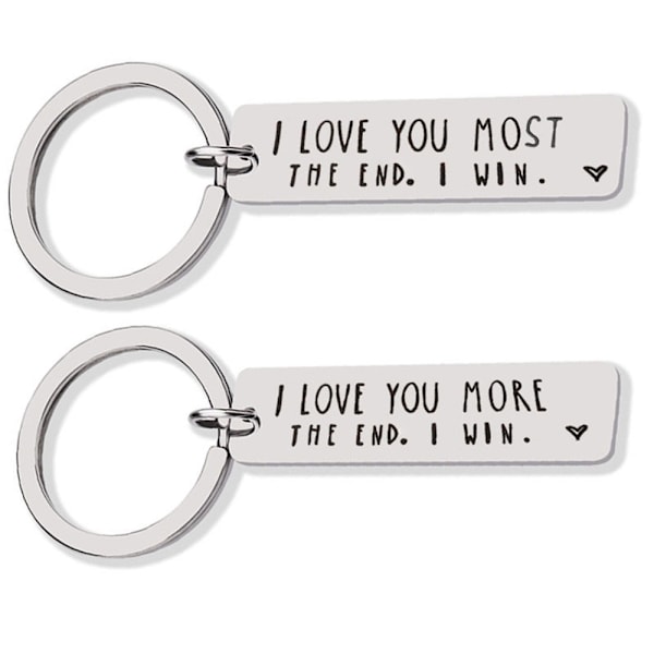 Valentinsdag JEG ELSKER DIG MERE/MEST SLUT Key Chain Vedhæng A
