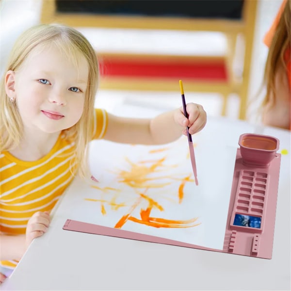 Silikonmålningsmatta Craft Matt Nonstick målarmatta för barn pink