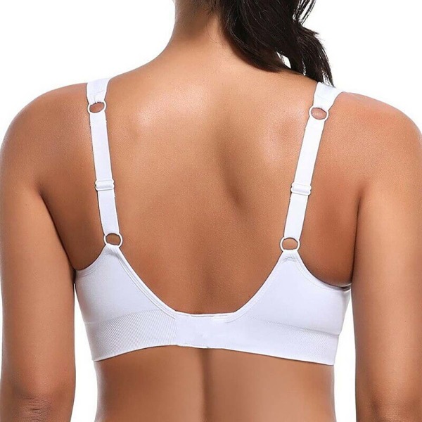 Sportbehå för kvinnor med push-up-kuddar, formgivande, stretchig och bekväm crop top-väst White L