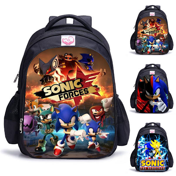 Kid Sonic Ryggsäck för Pojkar och Flickor, Skolryggsäck, Skolväska, Presenter, Storbritannien B M
