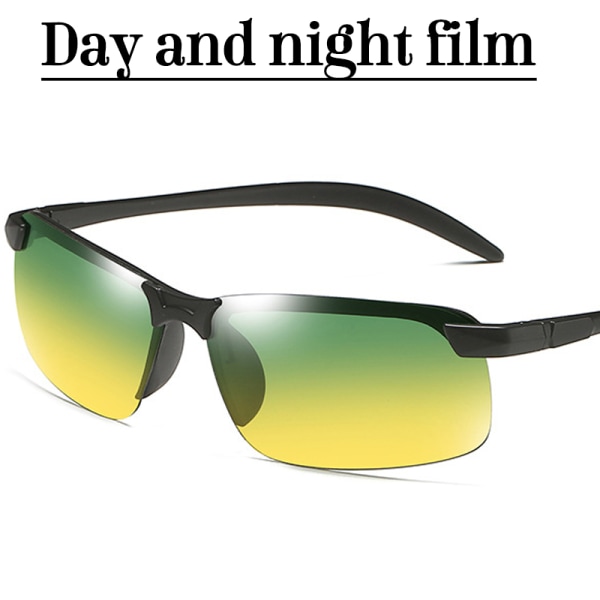 Män Sportkörning Golfglasögon Photochromic Lens Solglasögon Black Frame Green Lenses 1pair