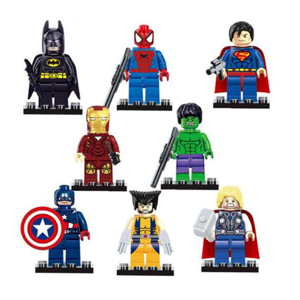 8 st Marvel Avengers Super Hero Minifigurer Minifigure Present