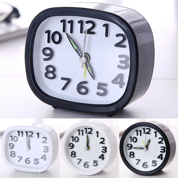 Kvadratiska/Runda Batteridrivna Snooze Elektroniska Väckarklockor Round White