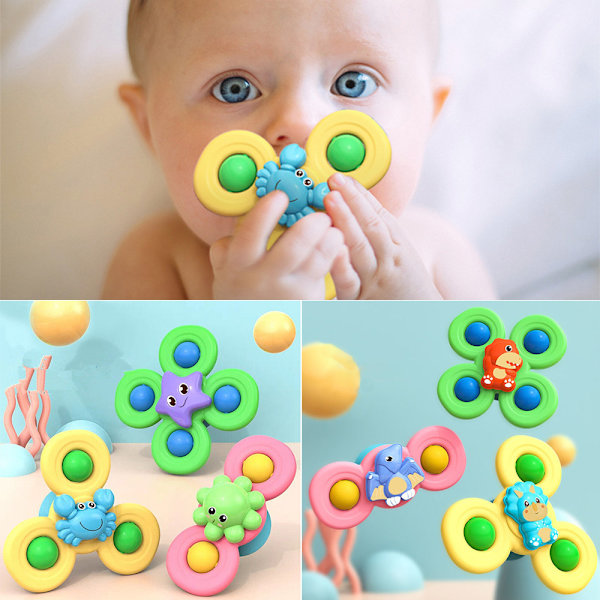 3st Roterande sugkopp Baby Spinning Sucker Spinner dinosaur