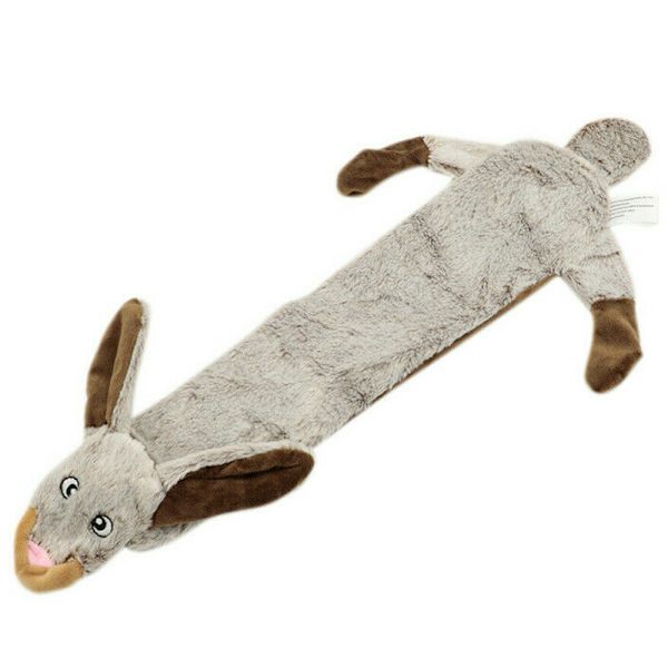 Plush Hundeleksak Odestrukterbar Husdjur Valp Ljud Tugga Kvittra Rabbit