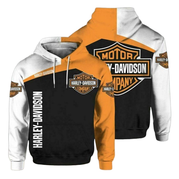 Huvtröja för män, motorcykel, biker, Harley-Davidson, med dragsko, långärmad D 3XL