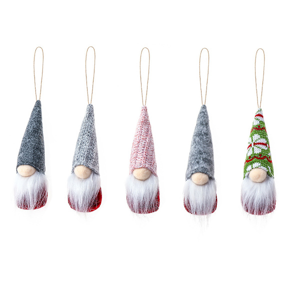5-pack Julgran Hängande Tomte Plysch Gonk Dockor 1