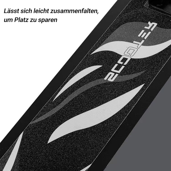Foldbar Løbehjul Løbebånd Dobbeltbremser For og Bag, med Beskyttelsesplader, Højdejusterbar, til Børn og Teenagere, op til 80 kg