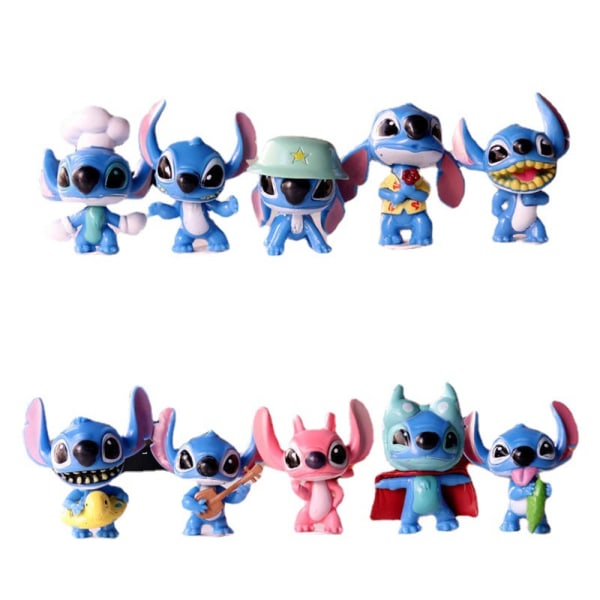 10 st Disney Stitch Samlarfigur Set Barnleksaker från 3 år uppåt 10PCS