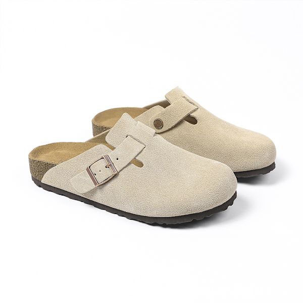 Unisex Ruskind Blød Fodseng Træsko Unisex Slip-On Fritidssko Sand Color 41