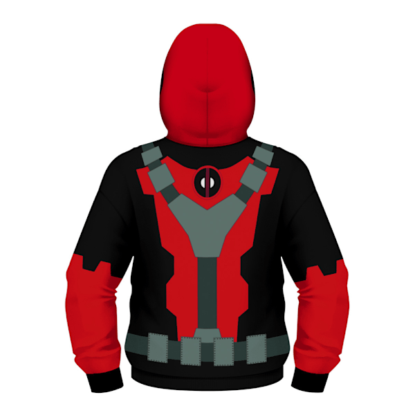 Deadpool och Wolverine Kostymgåvor Unisex Pojkar Flickor 3D All Over Superhjälte Print Dragkedja Upp Hoodie Jacka Mönstrad Sweatshirt med Fickor S