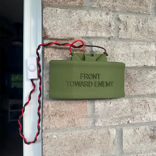 Min Dörrklocka Skylt Framåt Mot Fienden Falsk Min Replika Dörrklocka Prydnad Enkel Installation Dörrklocka Knappskydd Skämtgåva till Vänner
