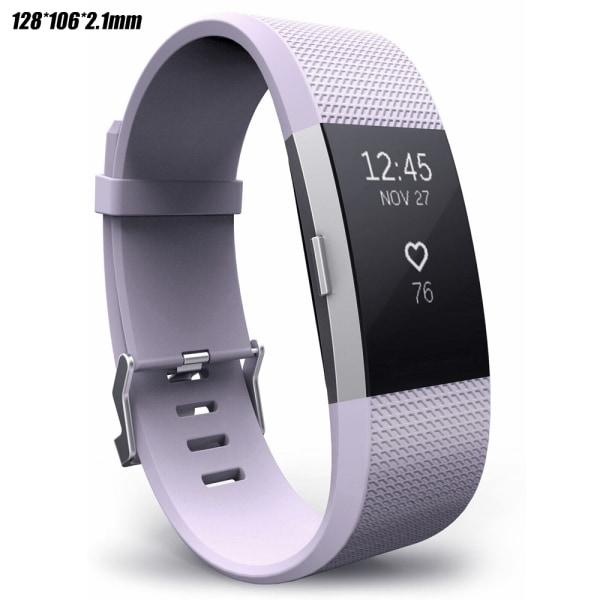 För Fitbit Charge 2 Watch tillbehörsarmband Ljus Purple 128*106*2.1mm
