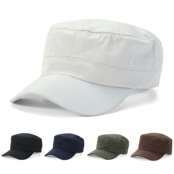 Klassisk Army Flat Hat för Herr & Dam - Casual Baseball Solkeps Sommar army green