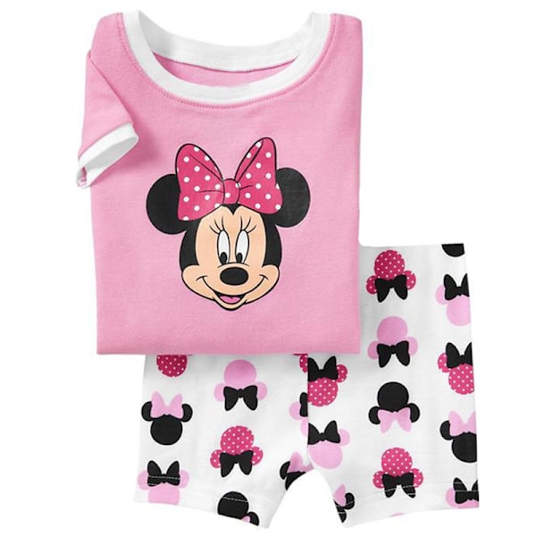 Minnie Barn Pojkar Flickor Kortärmade Toppar + Shorts Pyjamas Set Nattkläder Sovkläder #10 95cm