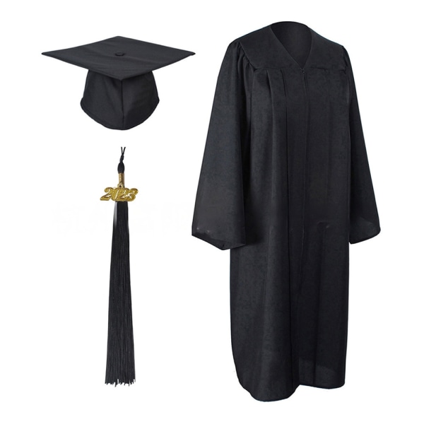 Examensplagg och mössa för universitetet, unisex, med tofsar Black 45