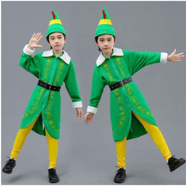 Jultomte Kostym för Barn - Cosplay Set för Uppträdande green 130cm