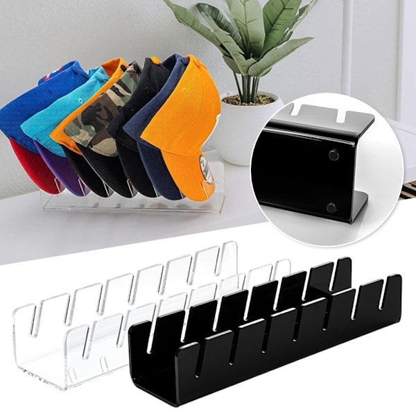 2-pak Akryl Hattehylder uden Installation til 14 Baseball Caps Display og Organizer Transparent