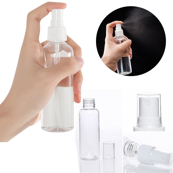 Plast tom sprayflaska transparent för bärbar parfym 5pcs
