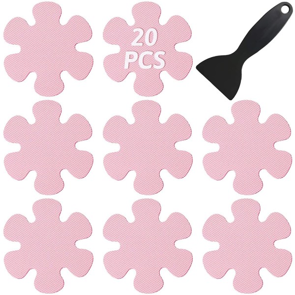 20 st Anti-Halk Badstickers Icke-Halkande Duschkar Duschmattor Pink 20 Pcs