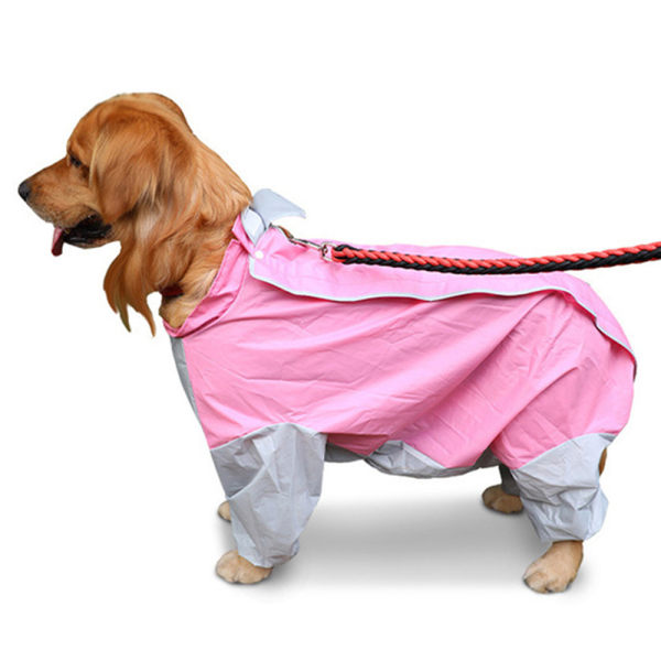 Vattentät Stor Hund Liten Medium Regnrock Jumpsuit Kläder Grey-Pink 24 17b9  | Grey-Pink | 24 | Fyndiq