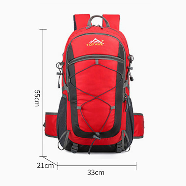 Vandringsryggsäck, 36-55L Trekkingryggsäck, Vattentät Utomhusryggsäck, Reseryggsäck, för Sport, Cykling, Klättring, Bergsklättring red