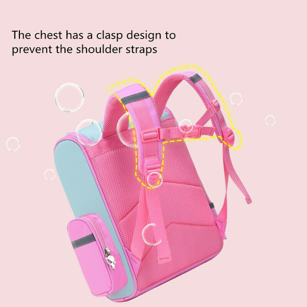 Enhörningsryggsäck Pojkar Flickor Barn Cartoon Skolväska Casual Bookbag Resväska Axelväskor Pink Large